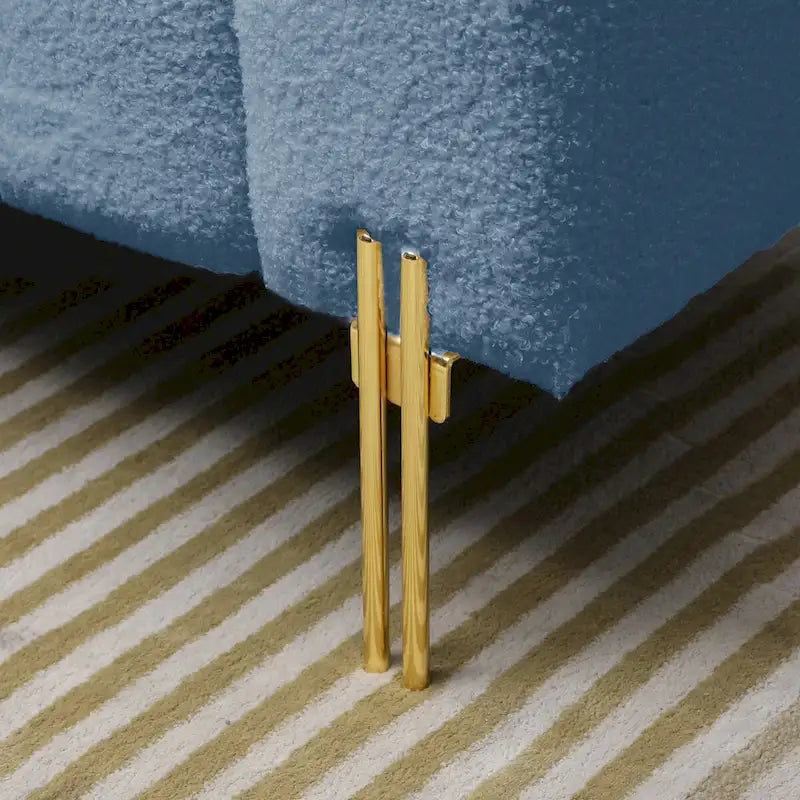 Banc de bout de lit moderne de 53,2 po de large, tapissé de tissu, canapé 2 places, banc ottoman d'entrée