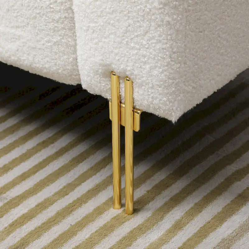 Banc de bout de lit moderne de 53,2 po de large, tapissé de tissu, canapé 2 places, banc ottoman d'entrée