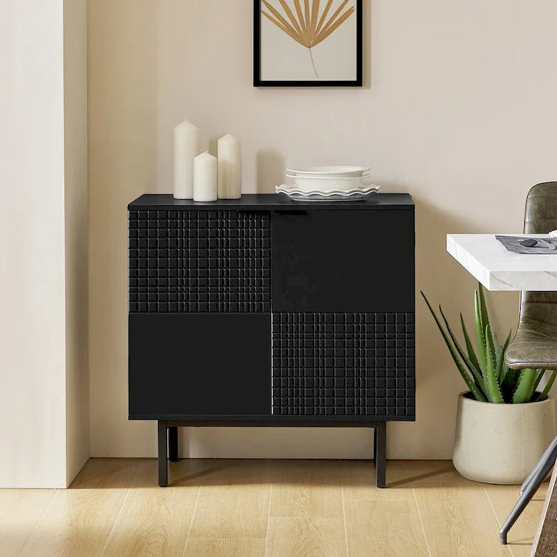 Meuble d'appoint haut à 2 portes de 30 po avec pieds en métal