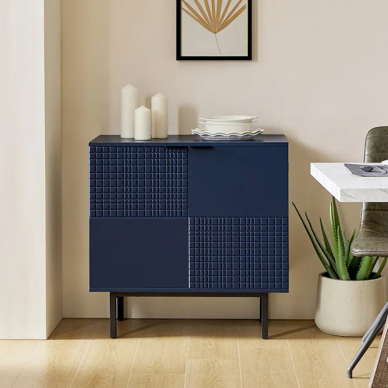 Meuble d'appoint haut à 2 portes de 30 po avec pieds en métal