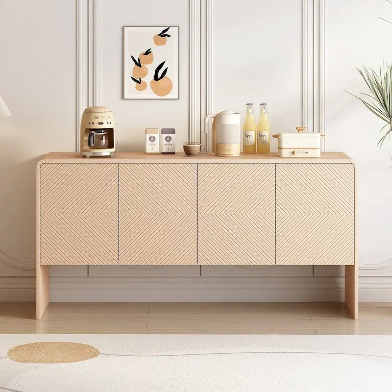 60 Grand meuble de rangement minimaliste avec 4 portes buffet/bahut