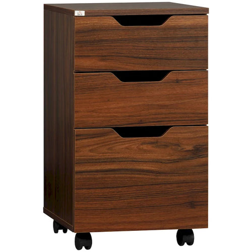 Meuble de rangement de bureau à 3 tiroirs, meuble bas de bureau à roulettes