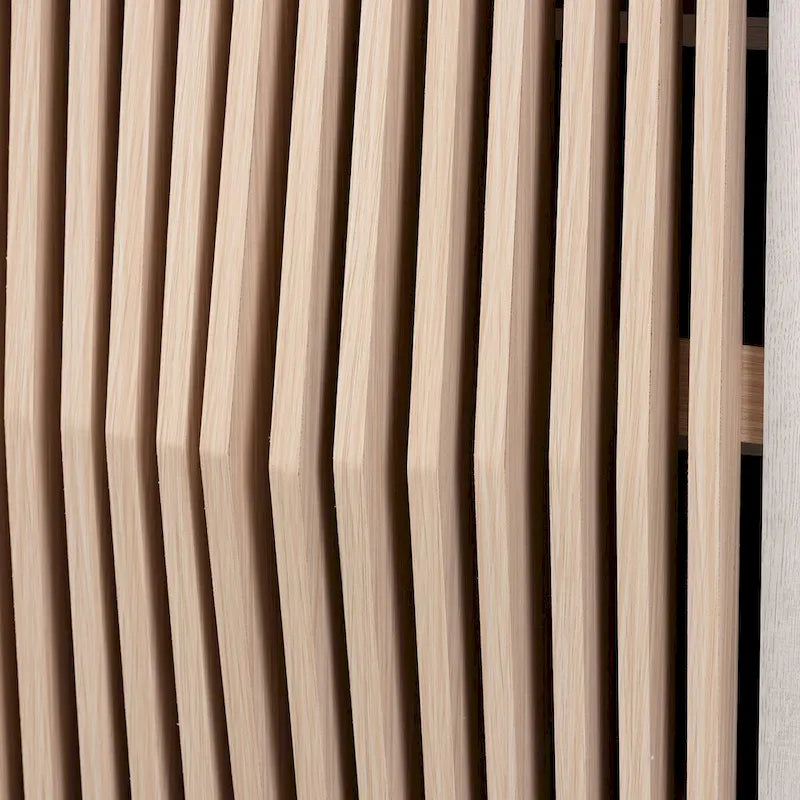 Armoire de rangement à 2 portes gris clair et bois marron de style transitionnel Mid-Century Modern