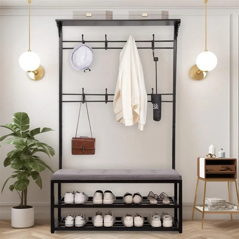 Meuble d'entrée avec banc et rangement à chaussures - 39,37P x 11,8L x 67,77H