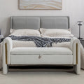 Banc de rangement en velours pour chambre à coucher avec garniture en métal doré pour salon, chambre à coucher, intérieur