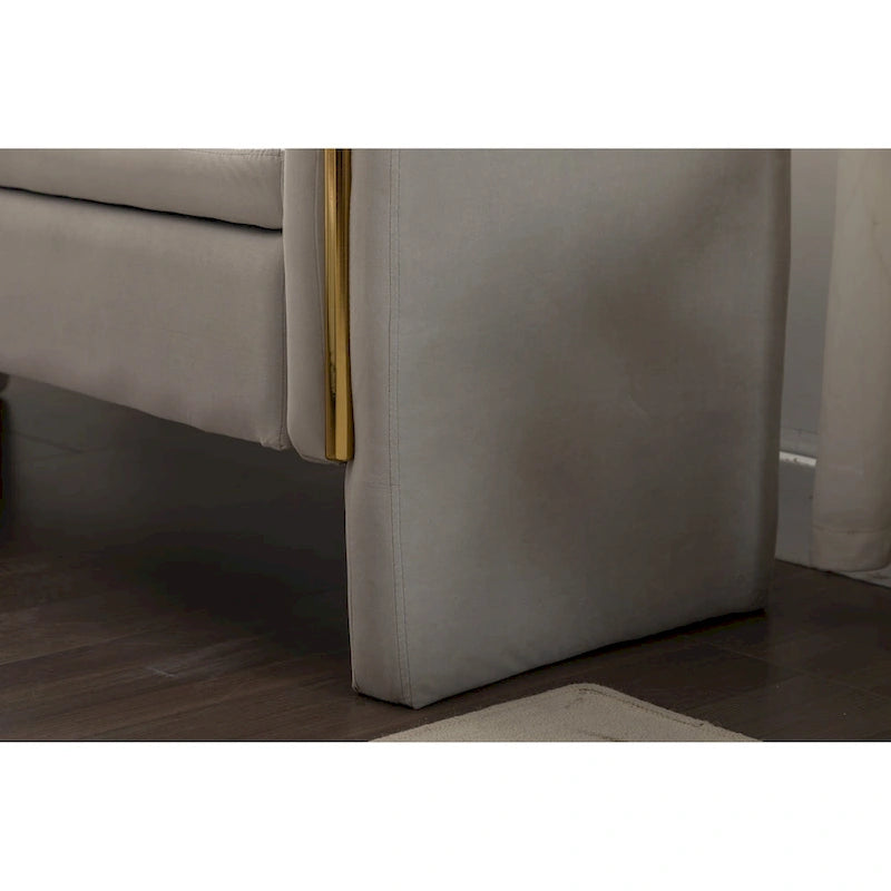 Banc de rangement en velours pour chambre à coucher avec garniture en métal doré pour salon, chambre à coucher, intérieur