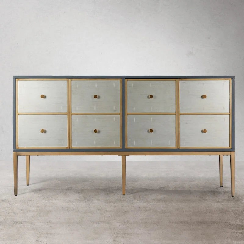 Buffet Bahut Rangement Commode Moderne Milieu de Siècle 4 Portes avec Multi-compartiments pour Chambre - 150 cm