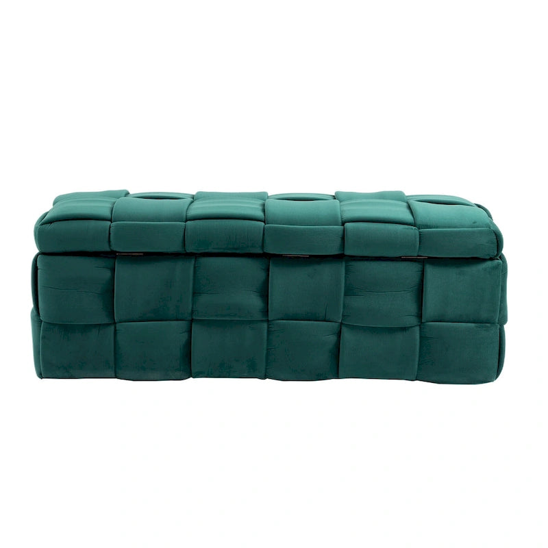 Banc de rangement ottoman, Banc de bout de lit de chambre à coucher, Banc de rangement ottoman en tissu rembourré avec charnière de sécurité, Repose-pieds rembourré d'entrée