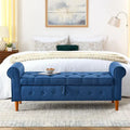 Banc de rangement capitonné à 62 boutons pour chambre à coucher, pouf moderne en tissu, banc de fenêtre, design à accoudoirs roulés pour chambre à coucher